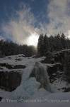 During the winter in Austria the Krimml Falls freeze solid and are surrounded in snow.