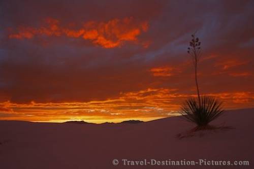 White Sands National Monument Sunset New Mexico USA