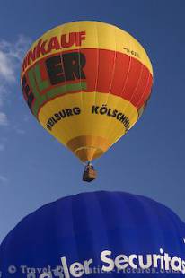 A colourful entrant in the hot air ballooning festival in Bad Homburg, Germany.