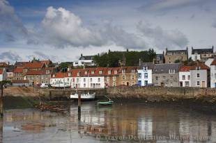 The fishing community of St Monans fringed by a picturesque Harbor in Scotland, Europe.