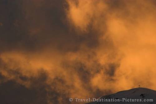 Sunset Clouds Reflection Austrian Alps Pinzgau Austria