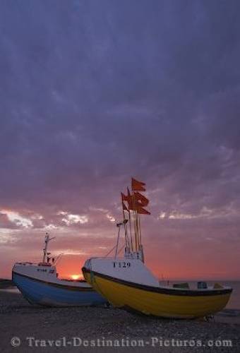 Vorupoer Harbour Denmark Sunset Picture